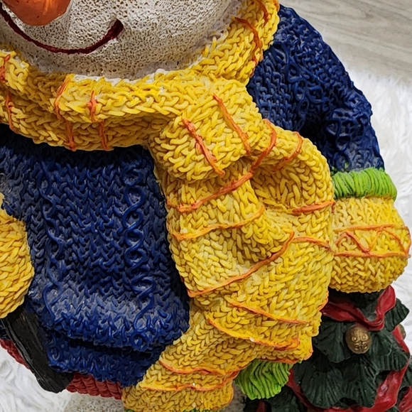 16" Holiday Snowman Figurine with Broom - Picture 2 of 4